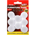 Dekton Gecko Slide White Furniture Pads 16pc
