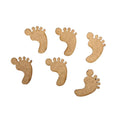 Small Wooden Baby Feet x6