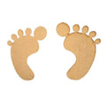 Large Wooden Baby Feet x2