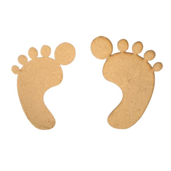 Large Wooden Baby Feet x2