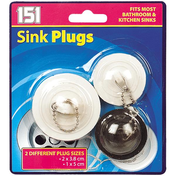 Sink Plugs Assorted 3 Pack