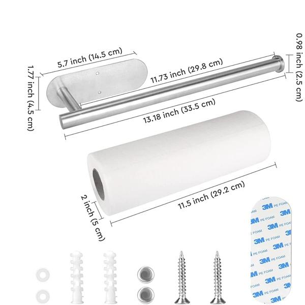 Silver Under Cabinet Kitchen Roll Holder