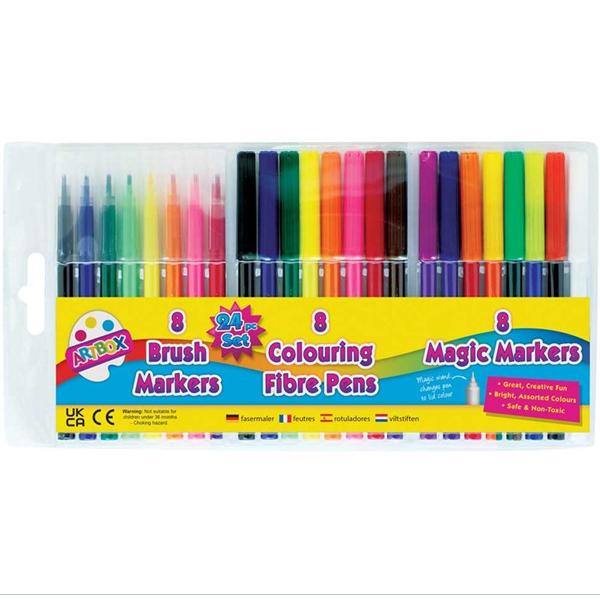 Assorted Colouring Pen Set 24 Pack
