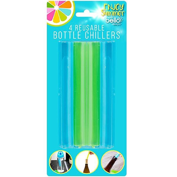 bello-assorted-colour-reusable-bottle-chillers-4-pack