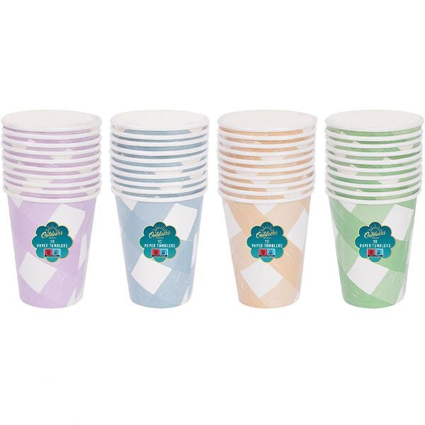 bello-striped-paper-tumbler-12oz-10-pack-assorted-colours