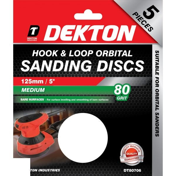 dekton-125mm-hook-and-loop-orbital-sanding-discs-5-pack-80-grit