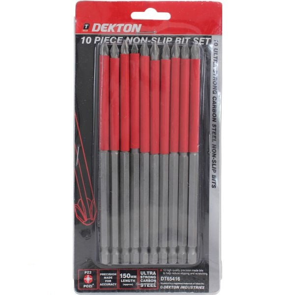dekton-non-slip-pozi-pz2-150mm-bit-set-10-pack
