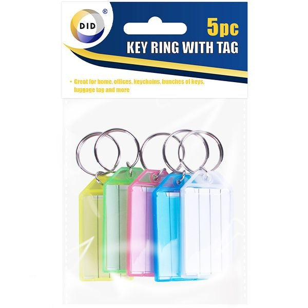 did-key-chain-with-tag-assorted-colours-5pc