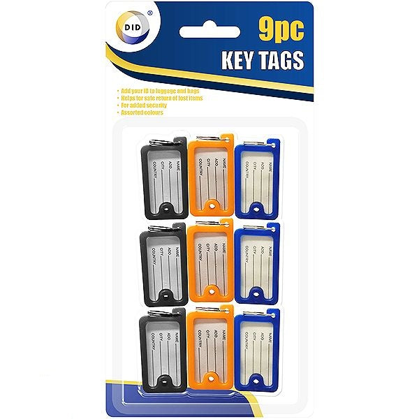 did-key-tags-assorted-colours-9pc