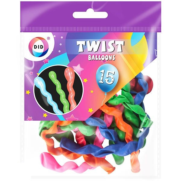 did-twist-balloons-assorted-colours-15-pack