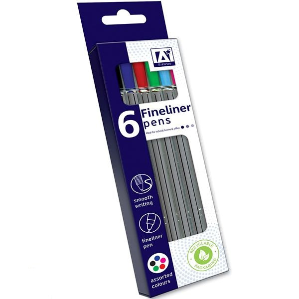 fineliners-assorted-colours-6-pack