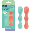 first-steps-assorted-colour-2-in-1-silicone-baby-dipping-spoons-2-pack