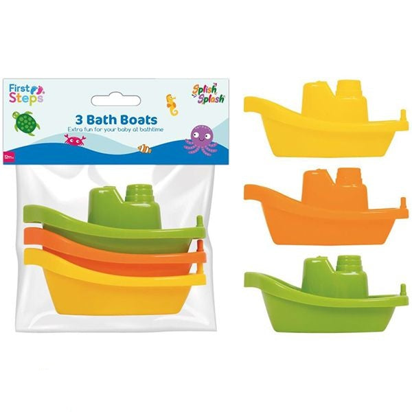 first-steps-baby-bath-boats-assorted-colours-3-pack
