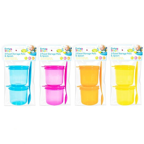 first-steps-baby-food-storage-pots-and-spoon-3pc-assorted-colours