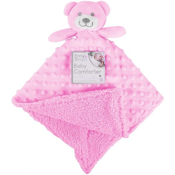 first-steps-double-sided-mink-sherpa-fleece-baby-comforter-blanket-pink