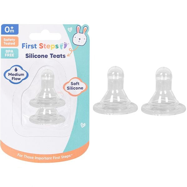 first-steps-medium-flow-silicone-teats-2-pack