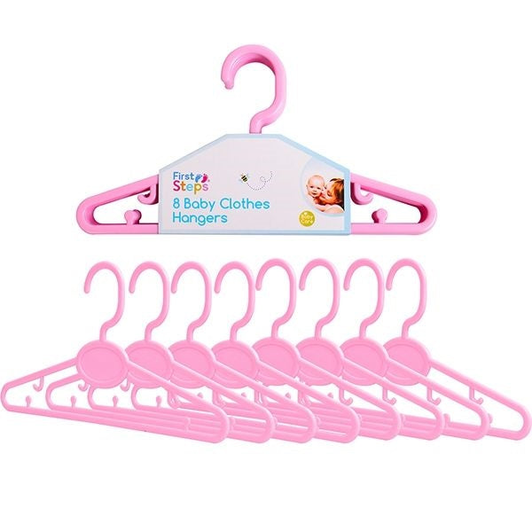 first-steps-pink-baby-clothes-hangers-8pk