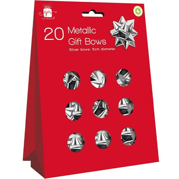 giftmaker-christmas-5cm-self-adhesive-metallic-silver-gift-bows-20-pack