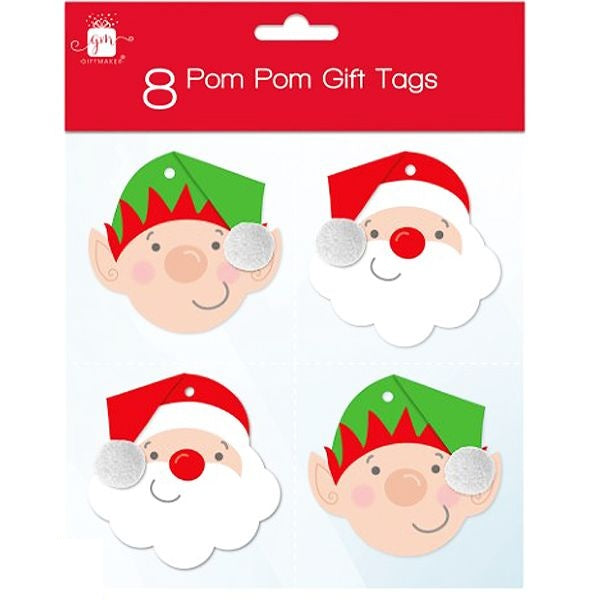 giftmaker-pom-pom-christmas-gift-tags-8-pack-assorted