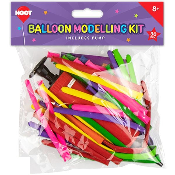 hoot-assorted-colour-balloon-modelling-kit-30-pack