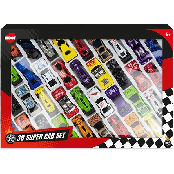 hoot-assorted-model-super-car-toy-set-36-pack