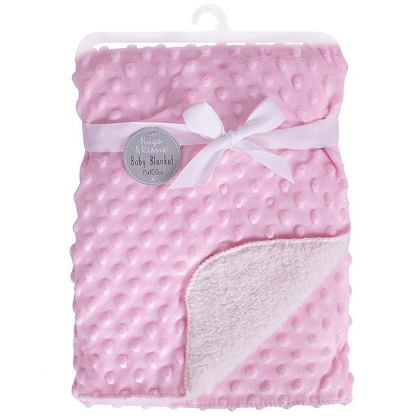 hugs-and-kisses-bubble-mink-sherpa-pink-baby-blanket