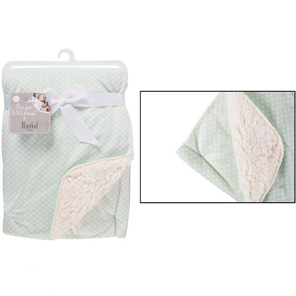 hugs-and-kisses-mink-sherpa-pale-green-spot-baby-blanket-75cm-x-100cm
