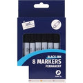 just-stationery-black-permanent-markers-8-pack