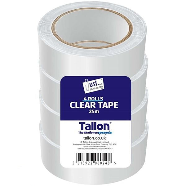 just-stationery-clear-tape-25m-x-24mm-4-pack