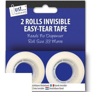 just-stationery-invisible-easy-tear-tape-33m-2-pack
