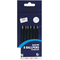 just-stationery-technoline-black-ink-pens-8-pack