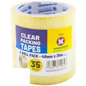 marksman-clear-packing-tape-48mm-x-35m-2-pack