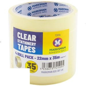 marksman-clear-stationery-tapes-22mm-x-35m-4-pack