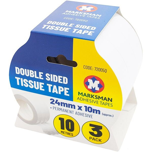 marksman-double-sided-tissue-tape-24mm-x-10m-3-pack