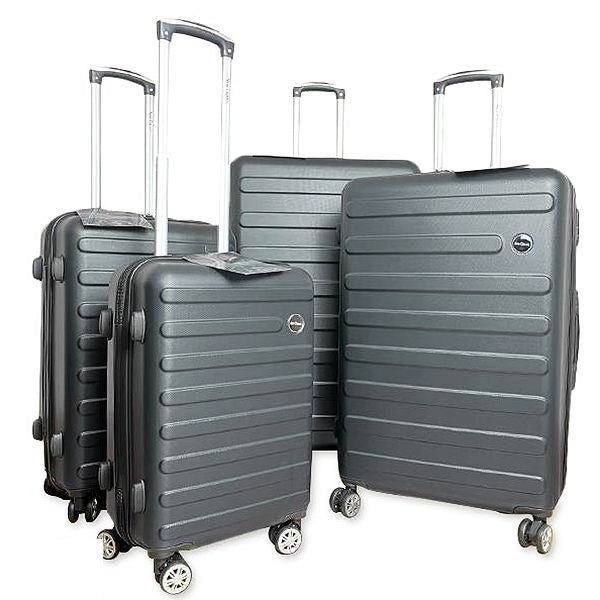 new-classic-black-8-wheel-abs-hard-suitcase-luggage-set-4pc