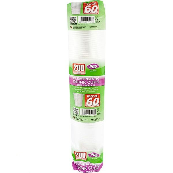 party-solutions-disposable-clear-plastic-drink-cups-200ml-60-pack
