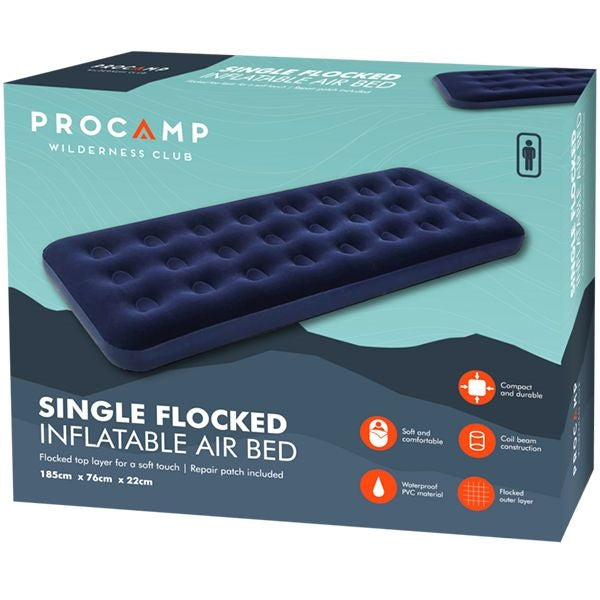 procamp-single-flocked-inflatable-air-bed-185cm-x-76cm-x-22cm