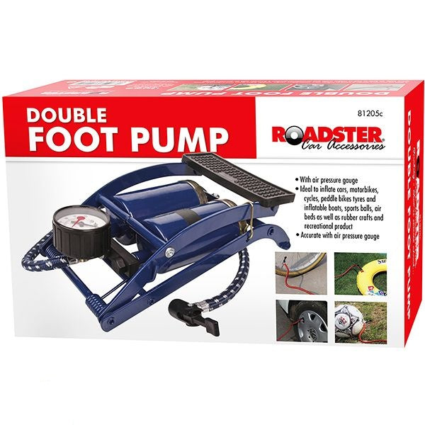 roadster-100psi-double-foot-pump-with-gauge