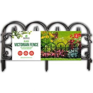 rowan-black-plastic-victorian-garden-fencing-4-pack