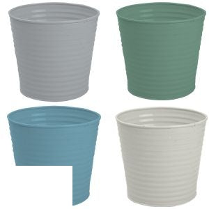 rowan-metal-ribbed-plant-pot-12cm-assorted-colours