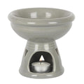 Grey Ceramic Deep Bowl Oil Burner and Wax Warmer