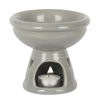 Grey Ceramic Deep Bowl Oil Burner and Wax Warmer