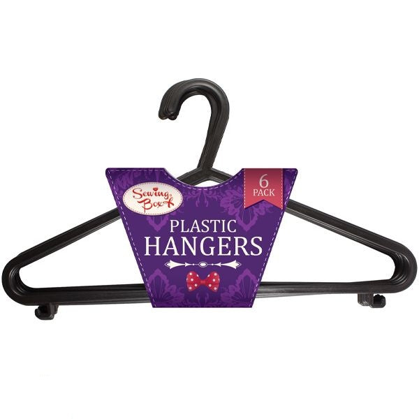 sewing-box-black-plastic-clothes-hangers-6-pack