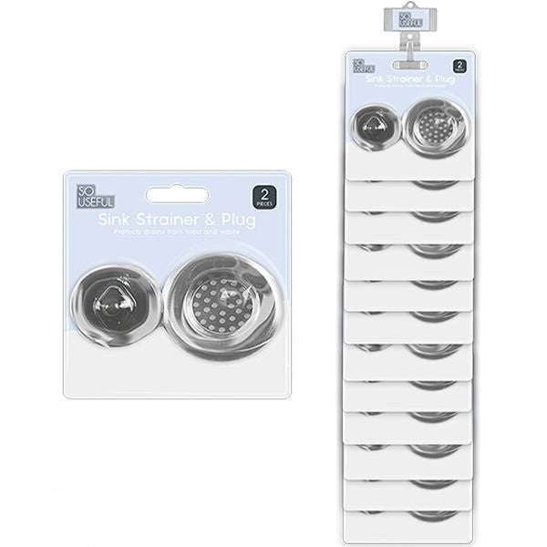 so-useful-stainless-steel-sink-strainer-and-rubber-plug-set-2pc