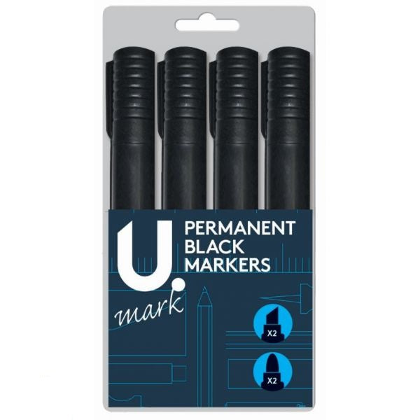 u-black-permanent-markers-4-pack