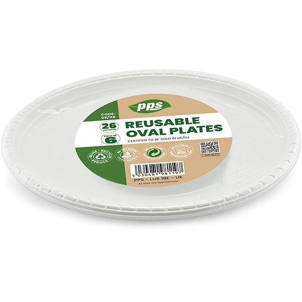 white-plastic-reusable-oval-plates-26cm-6-pack